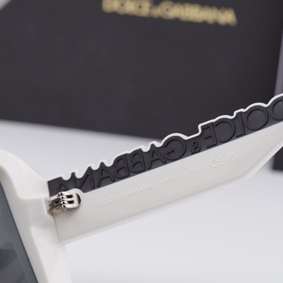 Dolce & Gabbana DG6204 331287 Shield Sunglasses - White/Dark Grey main image 7